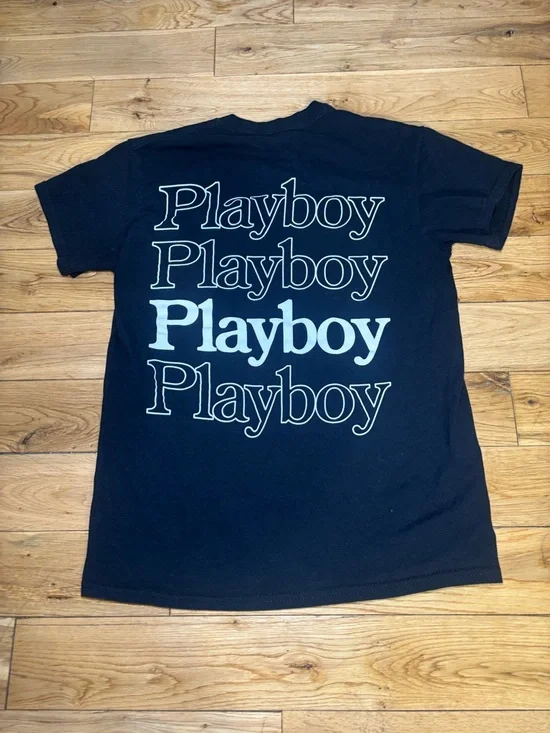 Black “Playboy Front” & Back Graphic Tee - Picture 2 of 3